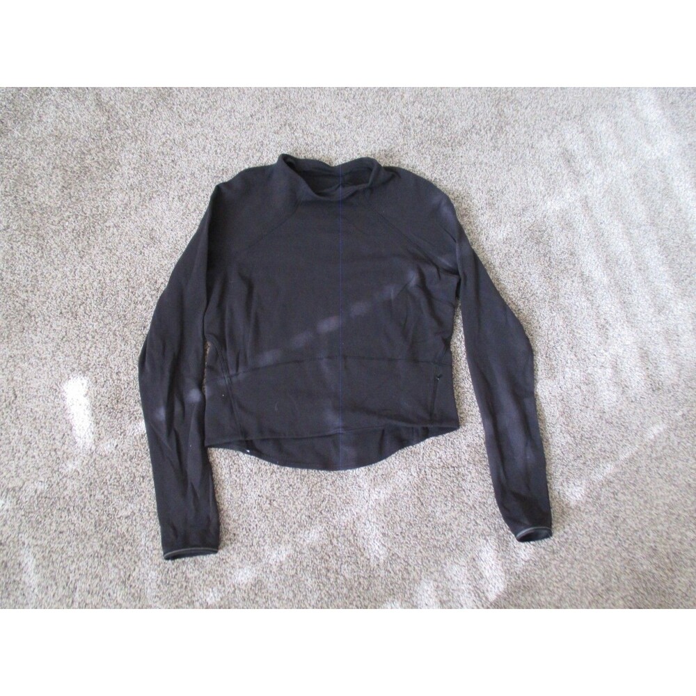 Lululemon Hill And Valley Mock Neck Black Womens 6*